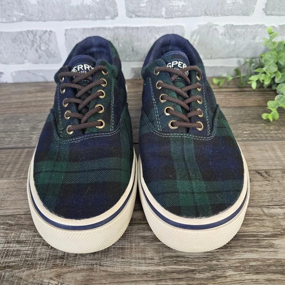 Sperry Halyard CVO Black Watch Tartan Sneakers Men's 9 STS21339